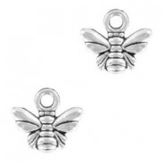 Colgante metálico Abeja 10x9mm - Plata vieja